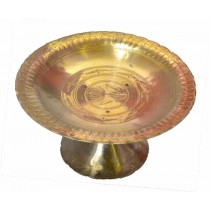 Handicraft Kansa/Bell Metal Plate/Dish with Stand (Charas Baan Kahi) - 1.5Kg